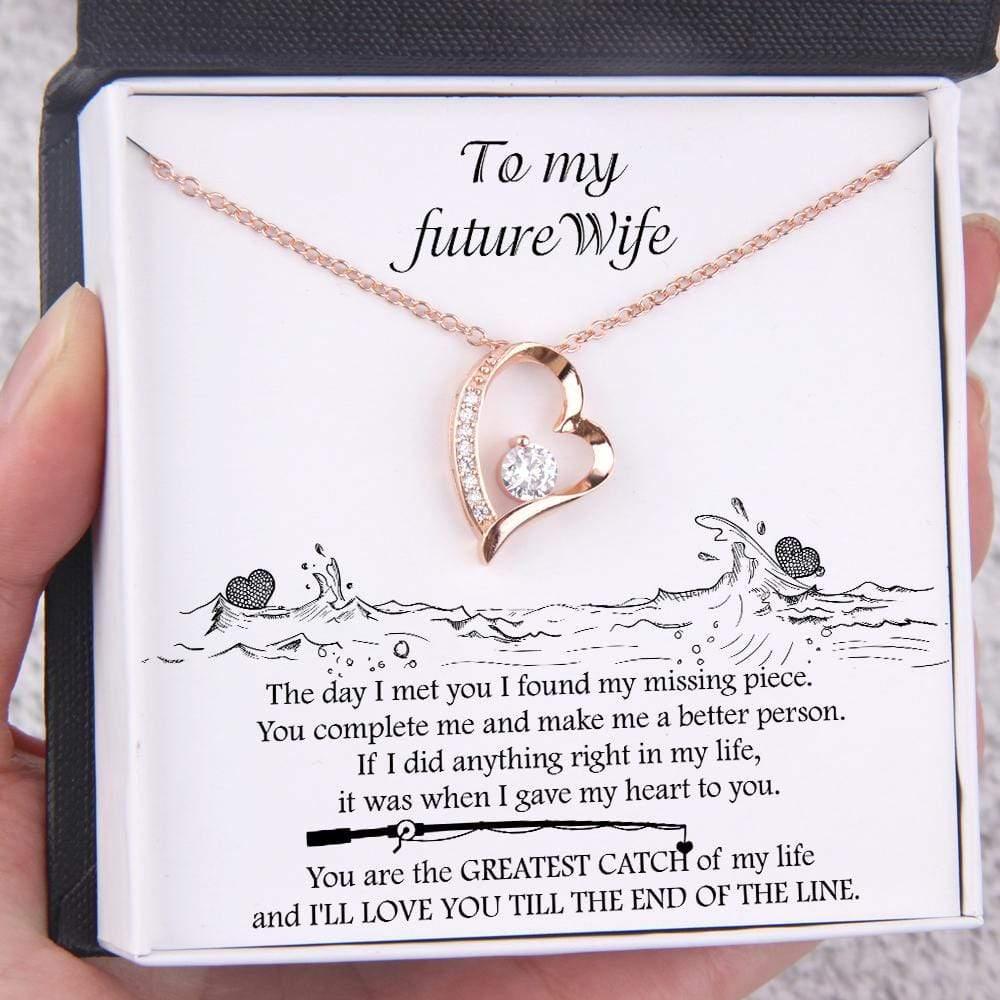 To My Future Wife Necklace Card Message Two Interlocking Hearts Unique –  Gifts For Family Online